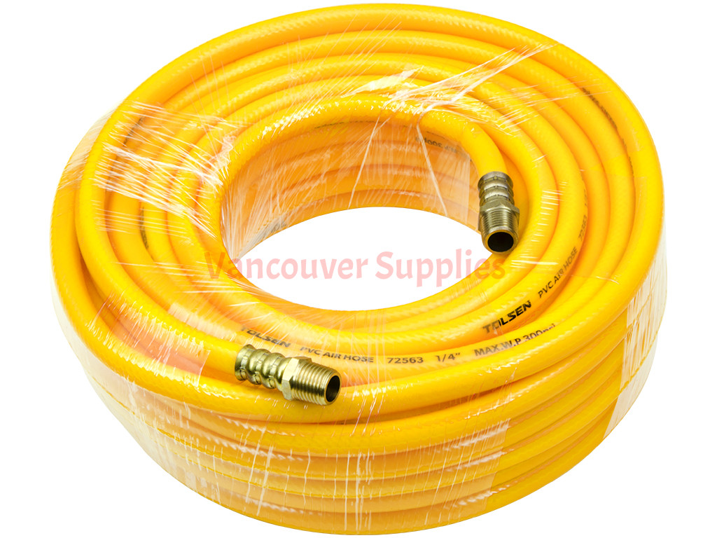 Lightweight 1/4 inch 50Ft PVC Air Compressor Hose Male NPT